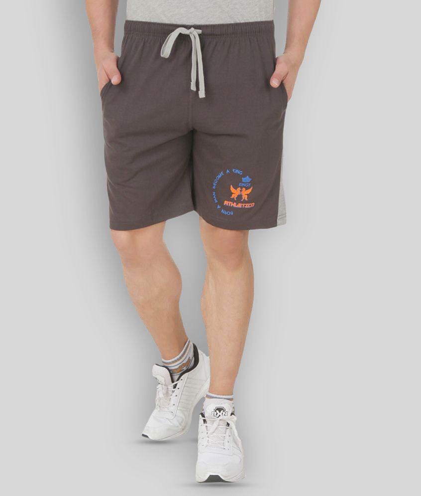 Athletico - Brown Cotton Blend Mens Shorts ( Pack of 1 ) - L