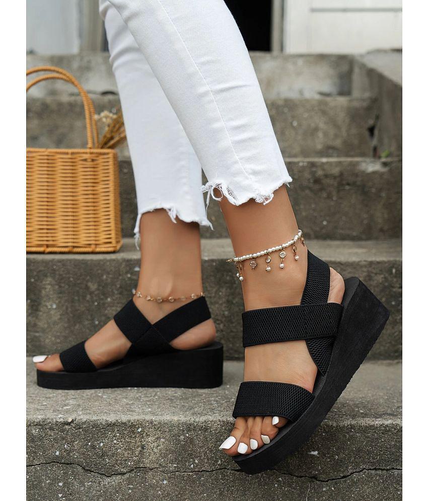 layasa Black Floater Sandals - None