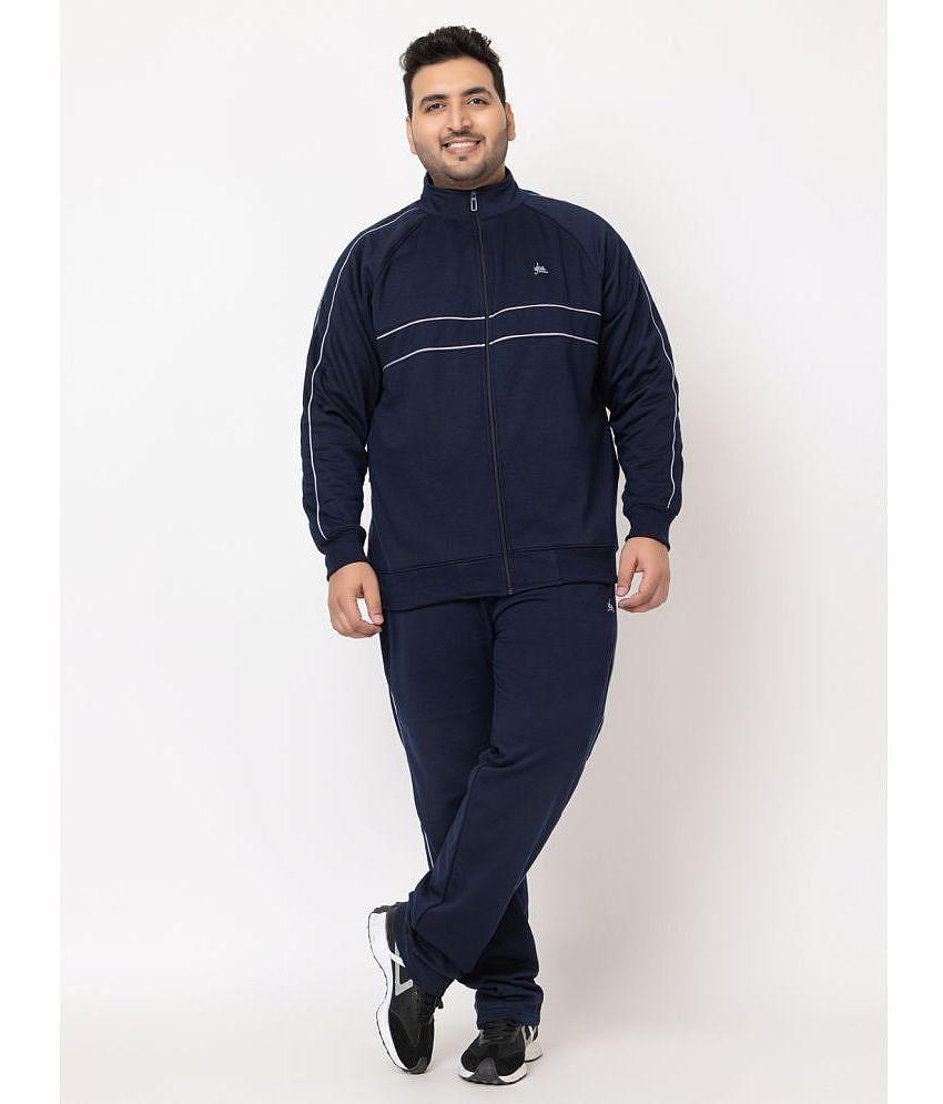 YHA - Navy Blue Fleece Regular Fit Men''s Tracksuit ( Pack of 1 ) - None