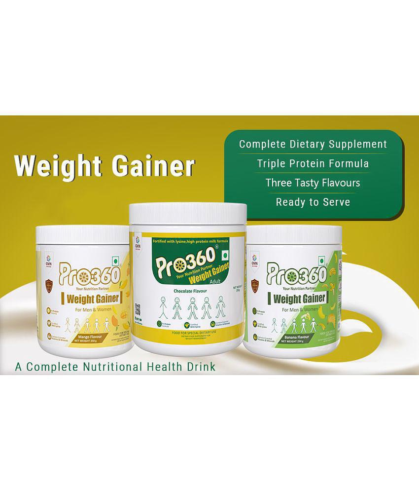 PRO360 Weight Gainer Protein Powder Nutritional Supplement for Men & Women 500 gm Chocolate