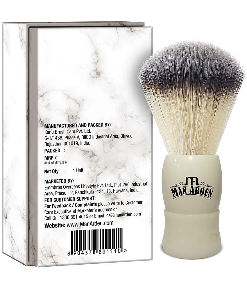 Man Arden Royal White Premium Shaving Brush With Ultra Soft & Absorbent Bristles & Long Handle | Cruelty Free | For A Smooth Shave