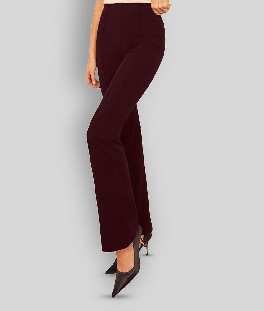 Best Men Addyvero - Maroon Polyester Flared Fit Women''s Casual Pants  ( Pack of 1 ) - 32 2025 a