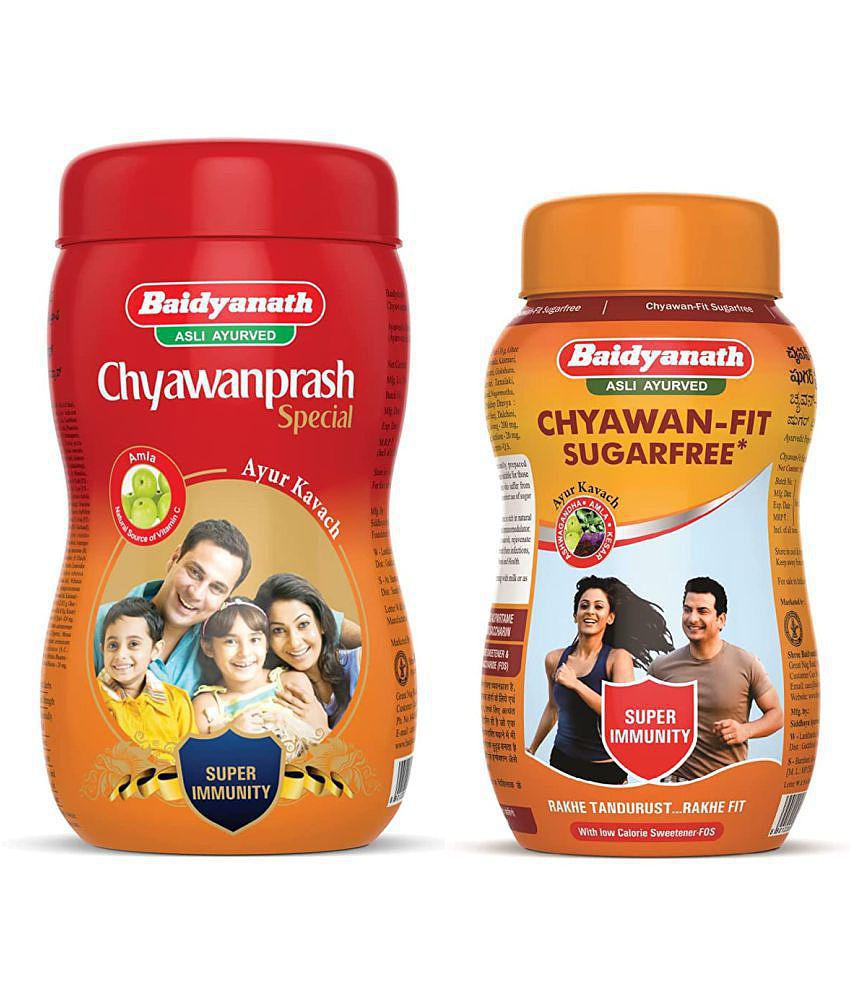 Baidyanath Chyawanprash & Chyawan-Fit Sugarfree Paste 1 kg Pack Of 2