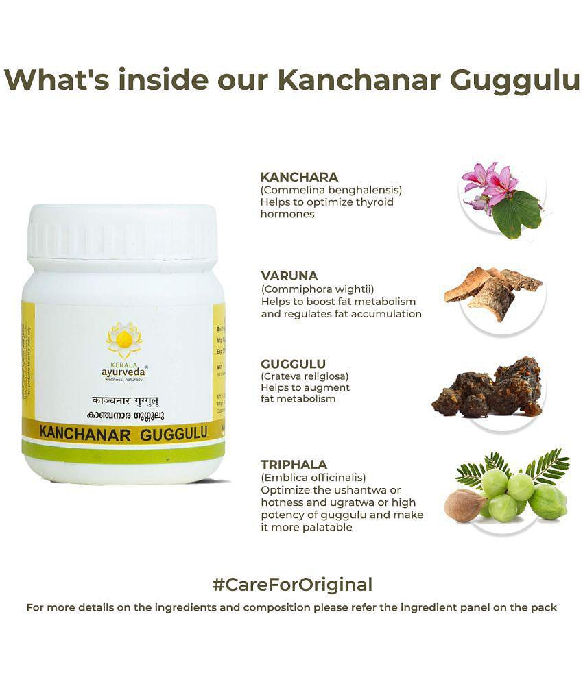 Kerala Ayurveda Kanchanar Guggulu 60 Tablets, Combats Hypothyroidism, Boost T3 and T4 Production,Advanced Thyroid Health,Better Hormonal Health