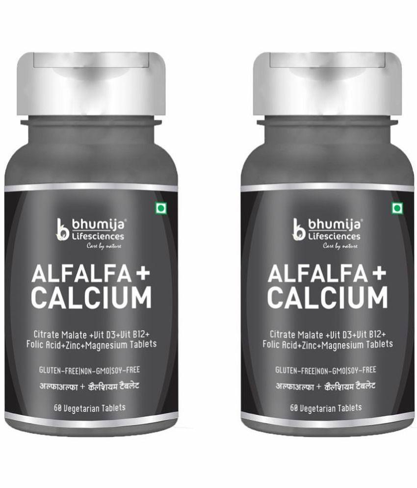 Bhumija Lifesciences Alfalfa Calcium Citrate Malate with Vitamin D3, B12, Magnesium, Zinc 60 Tablet