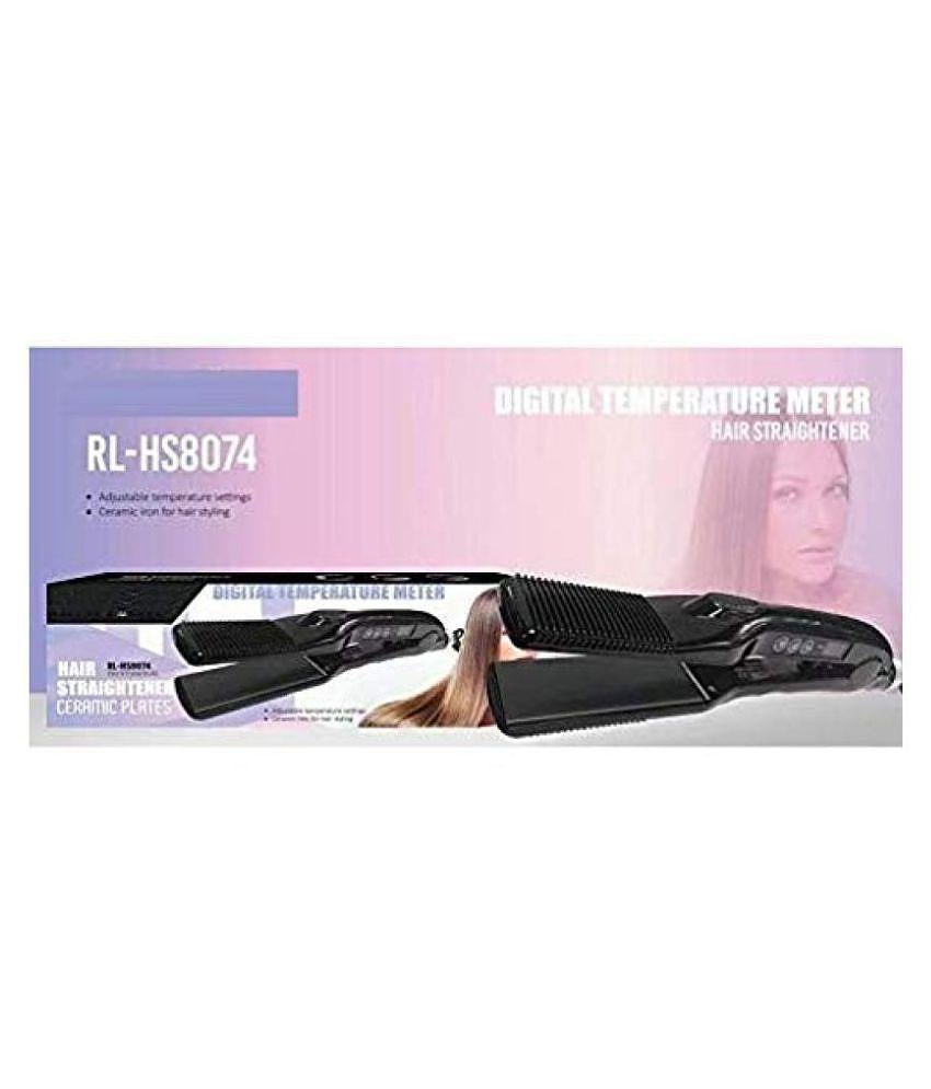 Rock Light Digital Temperature Hair Straightener ( Black )