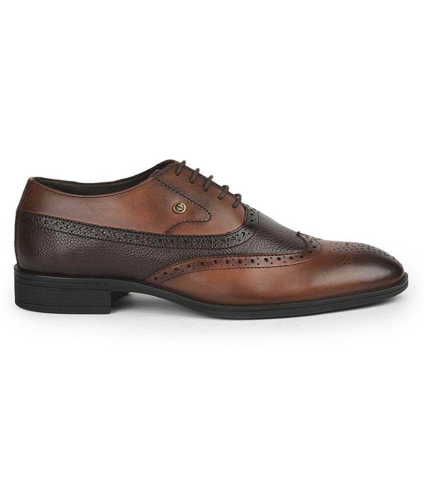 Elegant Men Liberty - Brown Men's Brogue Formal Shoes - None 2025 at ShopCircuit | ONDC