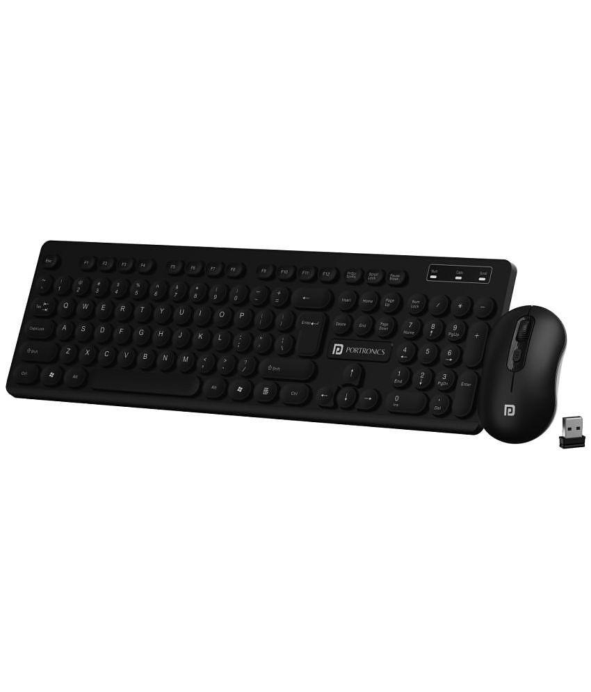 Portronics - Black Wireless Keyboard Mouse Combo