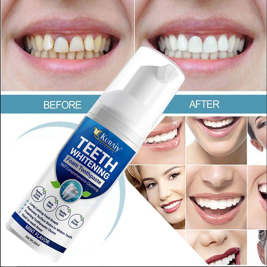 Kuraiy New Whitening Tooth Powder 50G, Remove Smoke Stains, Coffee ,Oral Hygiene, Dental Care