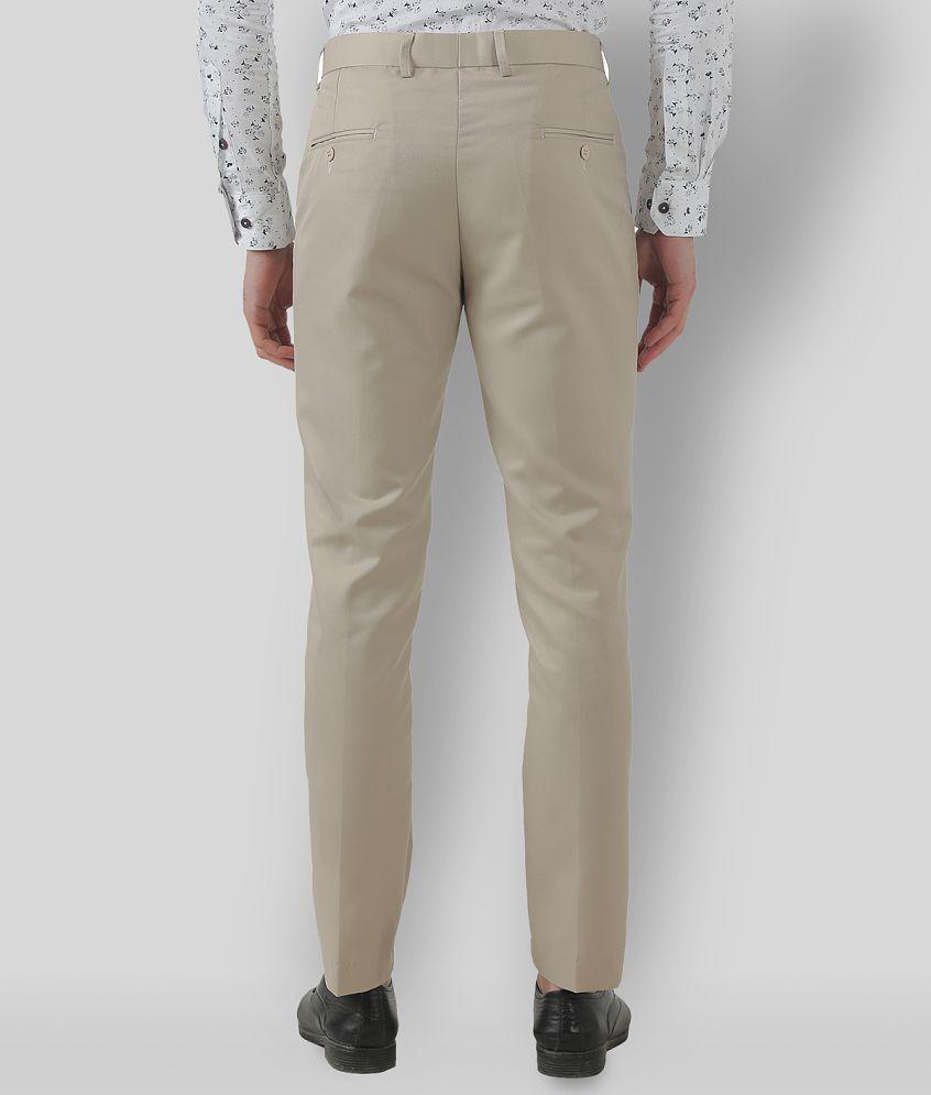 Inspire Clothing Inspiration - Beige Polycotton Slim - Fit Men's Formal Pants ( Pack of 1 ) - None