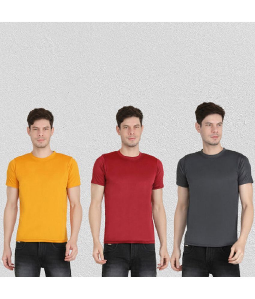 Exclusive Men Ben Toi - Maroon Polyester Regular Fit Mens T-Shirt ( Pack of 3 ) - None 2025 at S