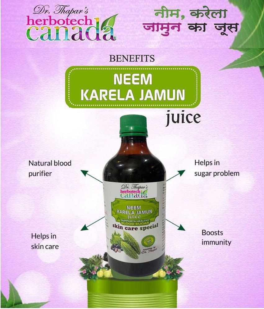 Herbotech Canada Neem Karela Jamun Juice, Promotes Healthy SUGAR Levels | Good for Metabolic & Digestive Health | Ayurvedic Health Juice For Immunity Boosting