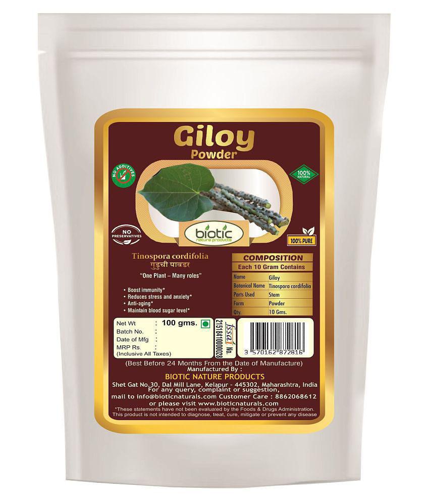 Biotic Giloy Powder / Guduchi / Gulvel Stem Powder 400 gm Pack of 4