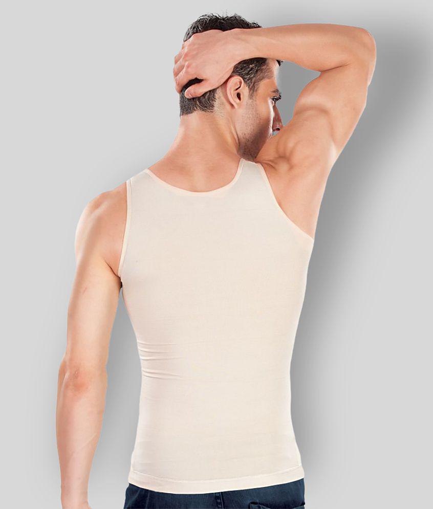 Dermawear - Beige Cotton Blend Men's Vest  ( Pack of 1 ) - L