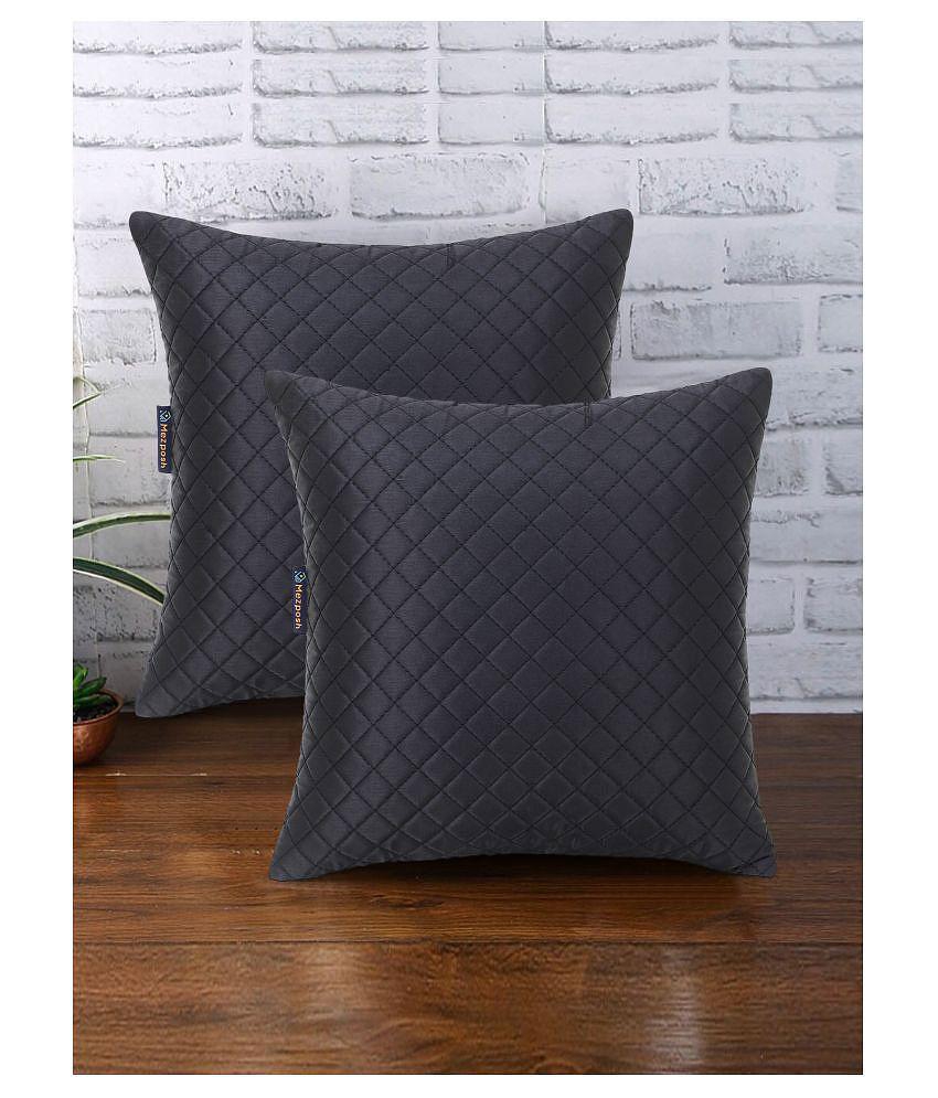 mezposh Combos Satin Cushion Covers 30X30 cm (12X12) - Black