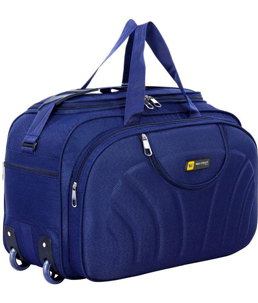 Waycraft - 55 Ltrs Blue Polyester Duffle Trolley - L