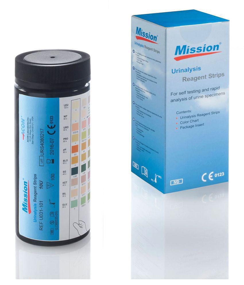 Mission Urinalysis 100 strips (10U) (10 parameters) Expiry March 2024