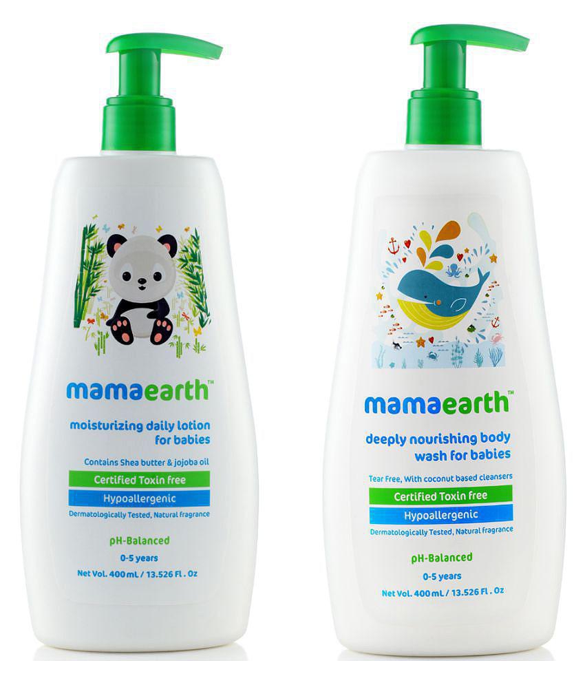 Mamaearth Daily Moisturizing Baby Lotion, 200ml änd Nourishing Bodywash  (400 Ml, 0-5 Yrs)