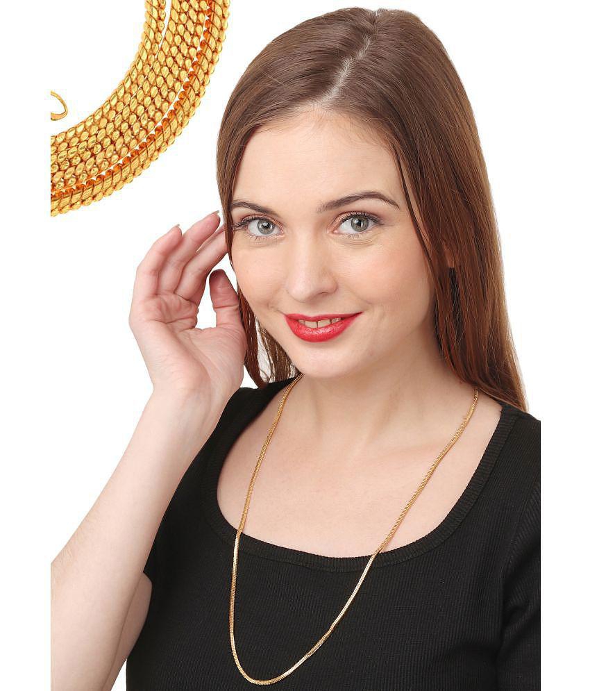 Top Men AanyaCentric - Gold Plated Brass Chain ( Pack of 4 ) - None 2025 at ShopCircuit | ONDC