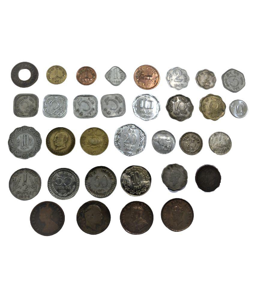 Sansuka 33 different Indian coins Modern Coin Collection  (33 Coins)