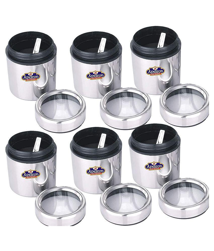 APEIRON Big dabba 6 Steel Food Container Set of 6 400 mL - Silver