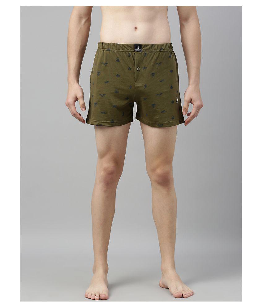 Quarantine - Olive Cotton Mens Boxer ( Pack of 1 ) - S