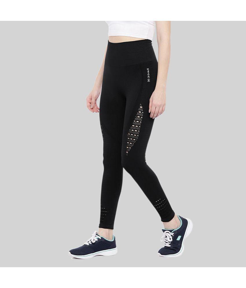 New Men Swee - Black Cotton Blend Slim Fit Women's Sports Tights ( Pack of 1 ) - None 2025 at Sh