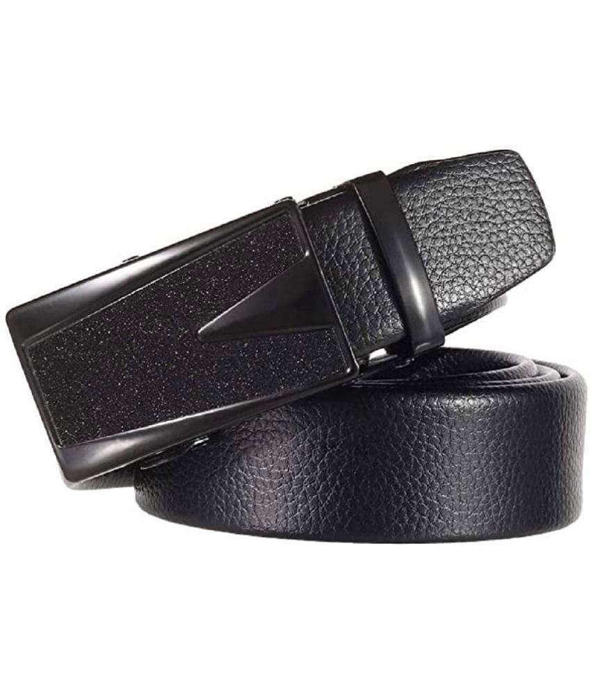 Top Men Zacharias - Black Leather Men's Casual Belt ( Pack of 1 ) - None 2025 at ShopCircuit | O
