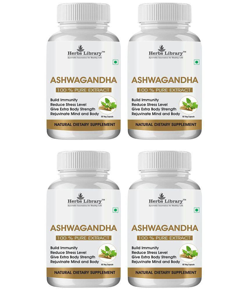 Herbs Library Ashwagandha Extract , Improve Muscles Strength, Energy and Immunity, 60 Capsules