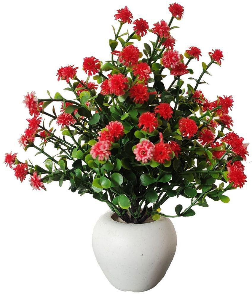 BAARIG - Red Daisy Artificial Flower ( Pack of 2 )