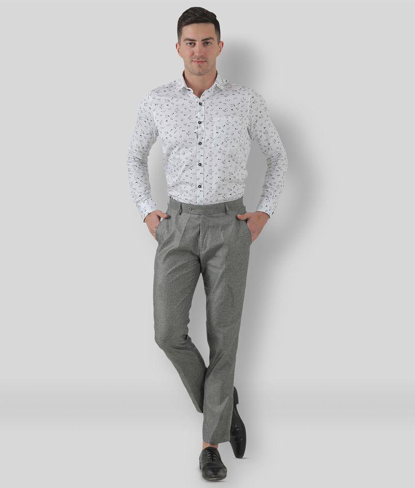 Inspire Clothing Inspiration - Grey Polycotton Slim - Fit Men's Chinos ( Pack of 1 ) - None