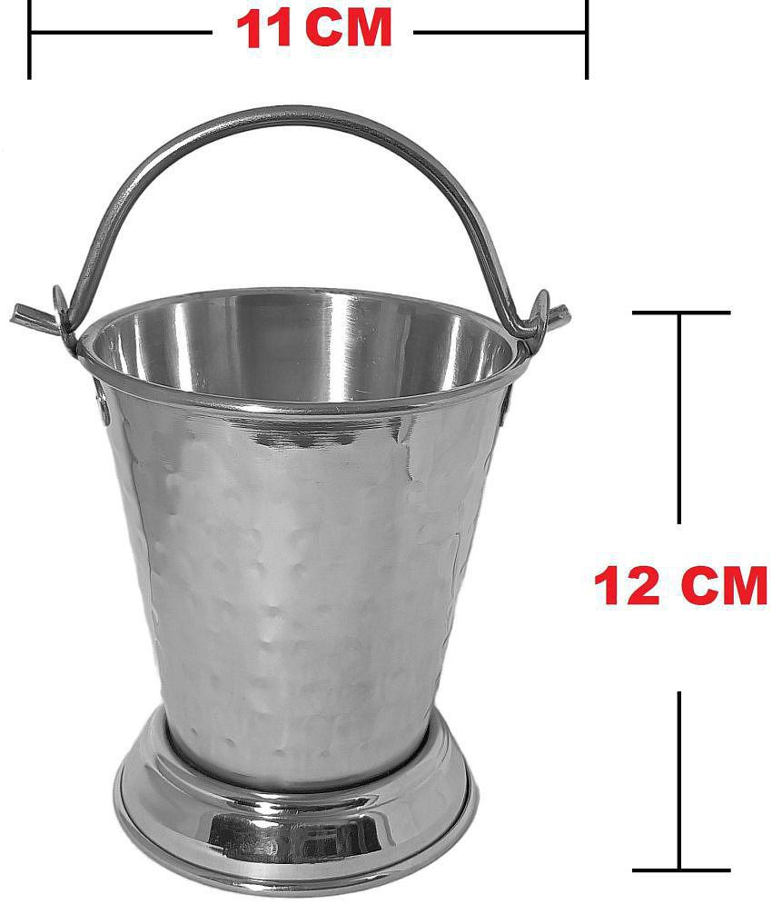 A & H ENTERPRISES Bucket for Serving Gravy daal Silver Serving Bucket ( Set of 1 )