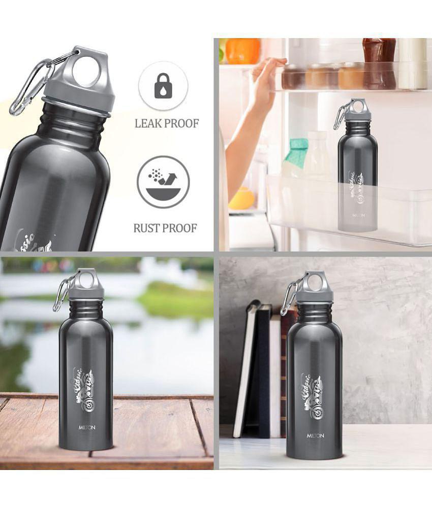 Milton Combo Set Go Electro 1.2 Ltrs Electric Kettle and Alive 750 ml Black, Stainless Steel Water Bottle