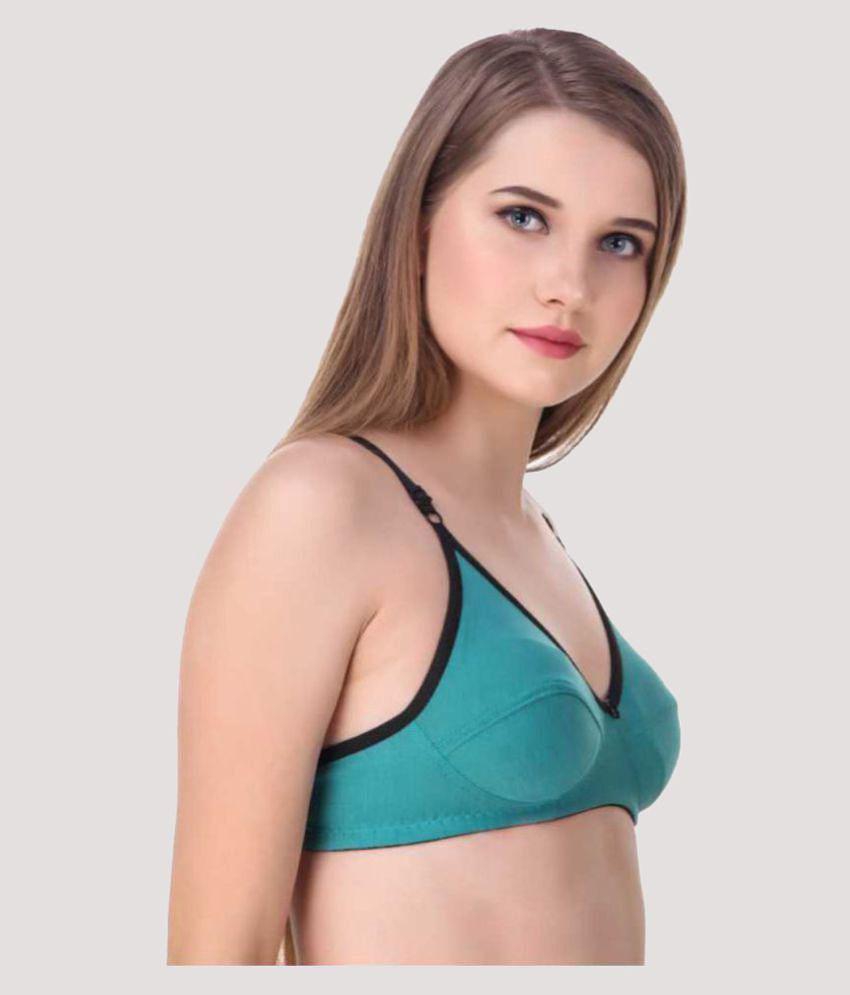Stylish Men Kiran Enterprises - Multicolor Cotton Blend Non Padded Womens T-Shirt Bra ( Pack of 