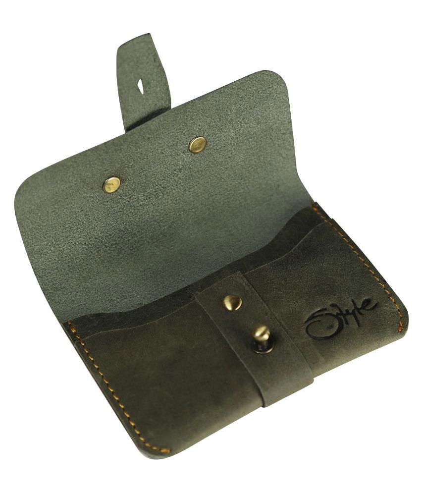 Sophisticated Men STYLE SHOES Button Green Card Holder - Green 2025 at ShopCircuit | ONDC