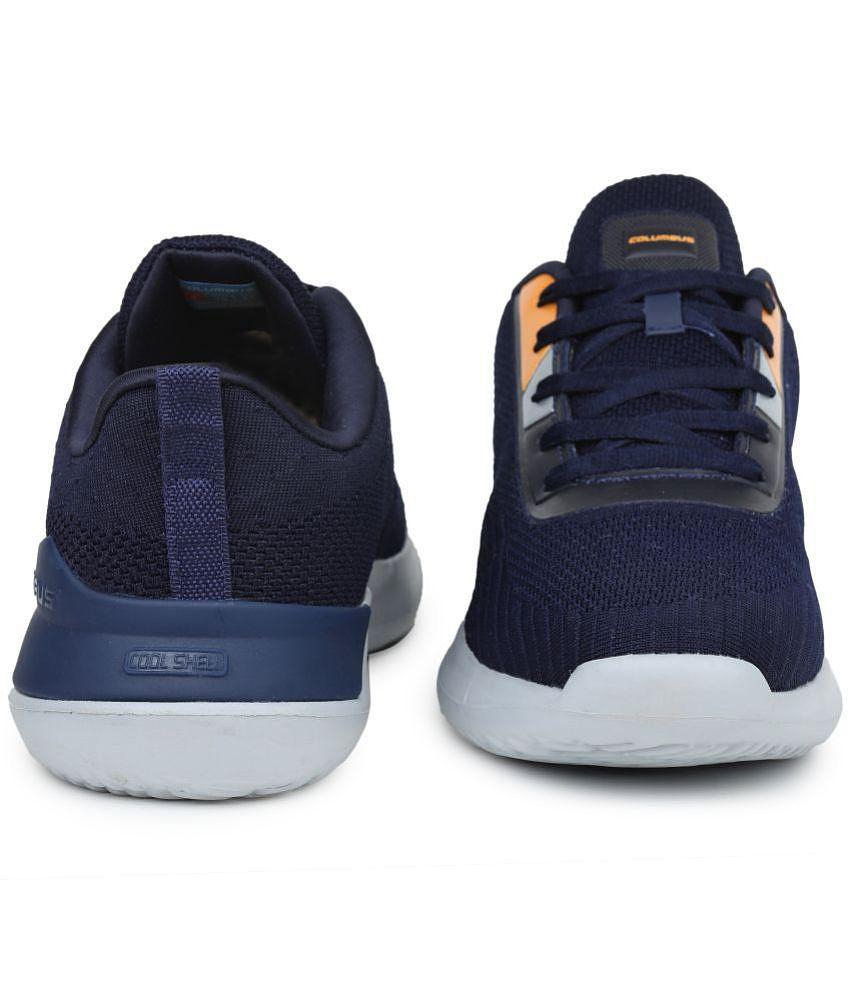 Columbus - Optical Sports Shoes Navy Men's Sports Running Shoes - None