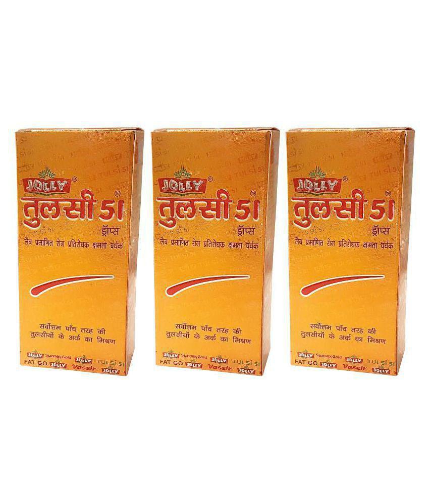 Jolly Pharma Tulsi Ras - Tulsi Drops - Natural Tulsi Liquid For Immunity Booster Pack of 3