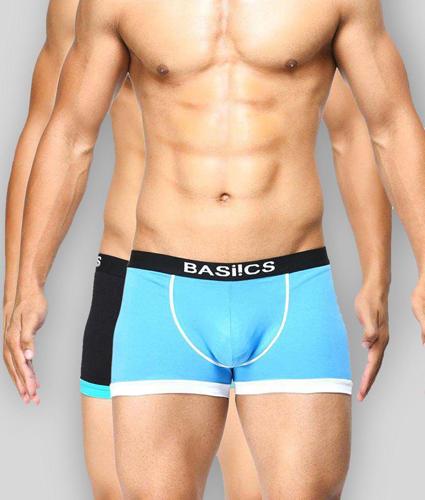 Latest Men BASIICS By La Intimo - Multicolor Cotton Men's Trunks ( Pack of 2 ) - M 2025 at ShopC