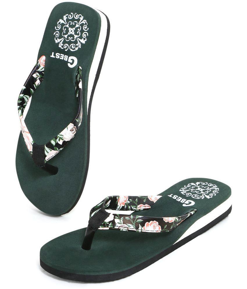 GBest - Green Women's Thong Flip Flop - None