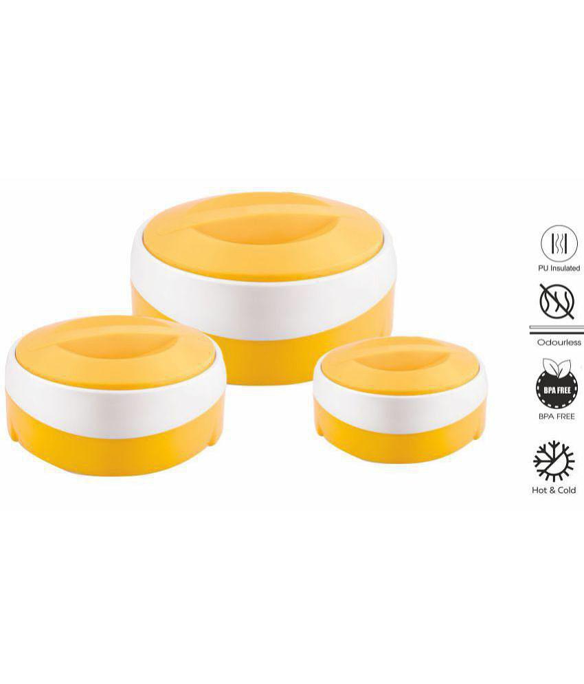 PearlPet - Orange Plastic Serve Casserole ( Set of 3 , 1000,2000,3000 ml mL ) - Orange