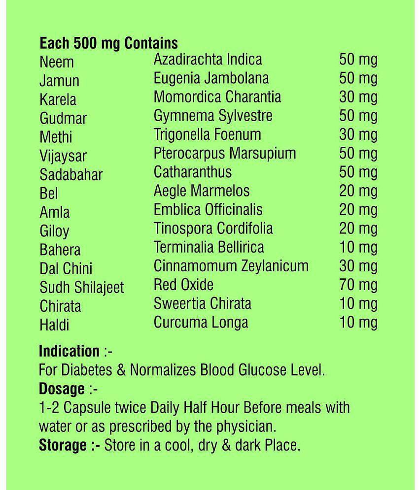 HMV Herbals Diaba Care- Herbal Diabetes Control Capsule 30 no.s Pack Of 1