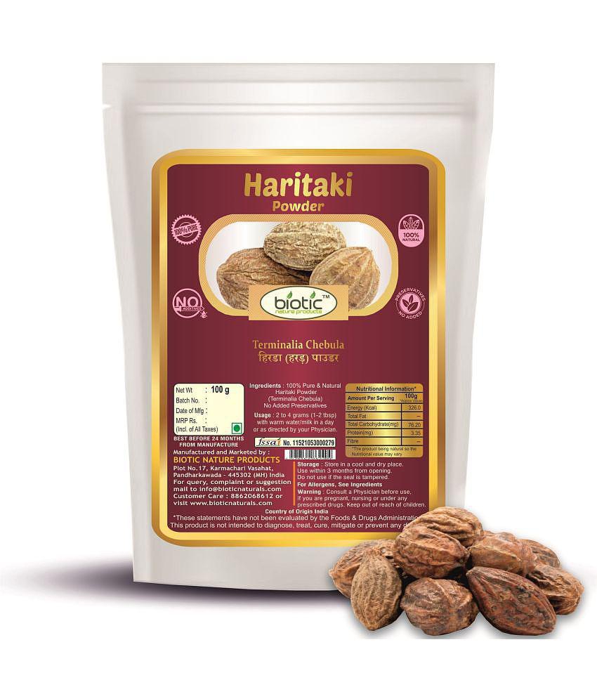 Biotic Haritaki Powder (Terminalia Chebula) Harad Powder - Inknut 100 gm