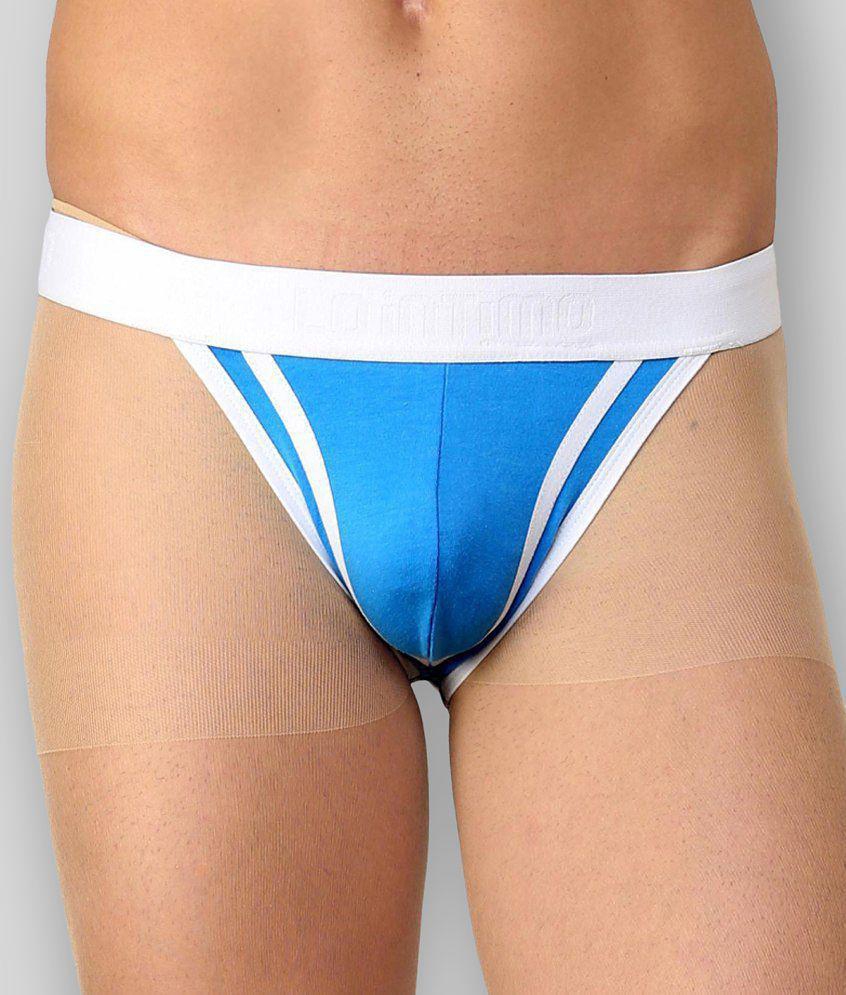 Luxurious Men La Intimo - Light Blue Cotton Blend Mens G-String ( Pack of 1 ) - S 2025 at ShopCi