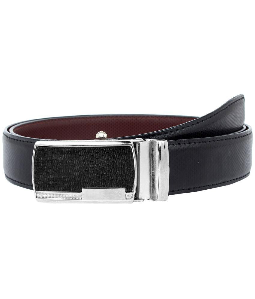 Trendy Men Zacharias - Black Leather Men's Reversible Belt ( Pack of 1 ) - None 2025 at ShopCirc