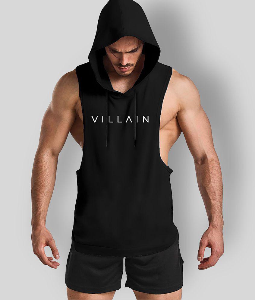 VILLAIN -  Black Polyester Mens Gym Sweatshirt ( Pack of 1 ) - M