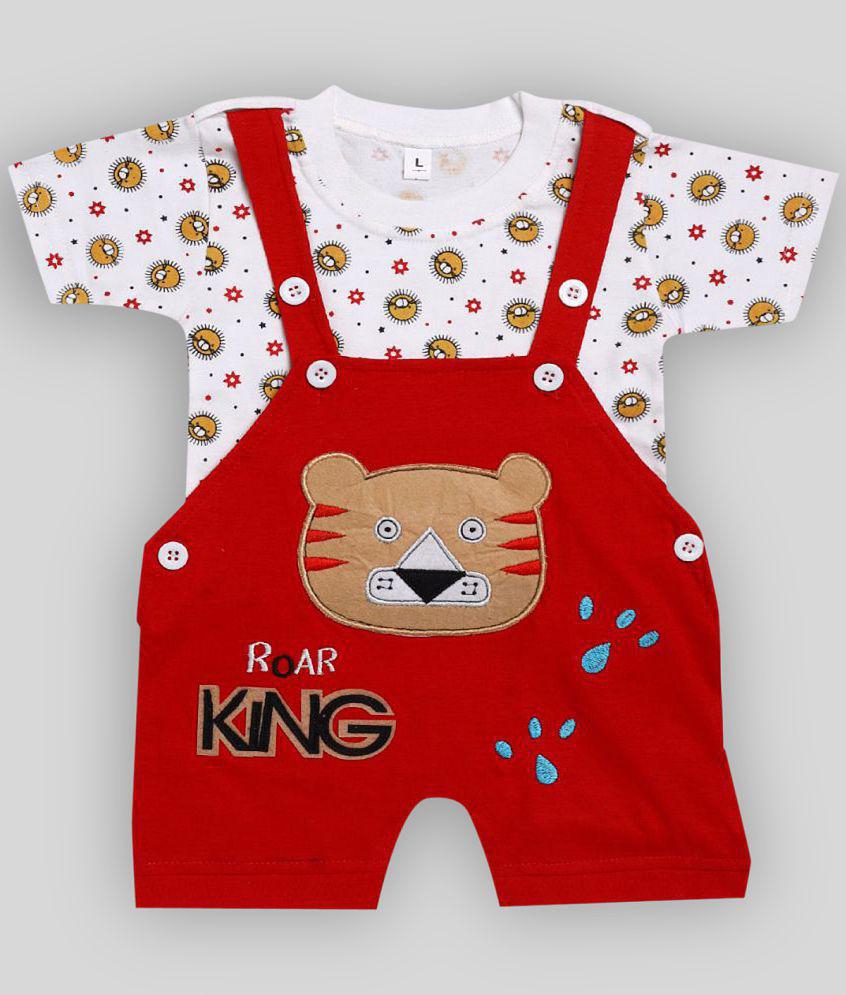 Latest Women babeezworld Dungaree for Boys & Girls Casual Printed Pure Cotton-(Multicolour,9-12 