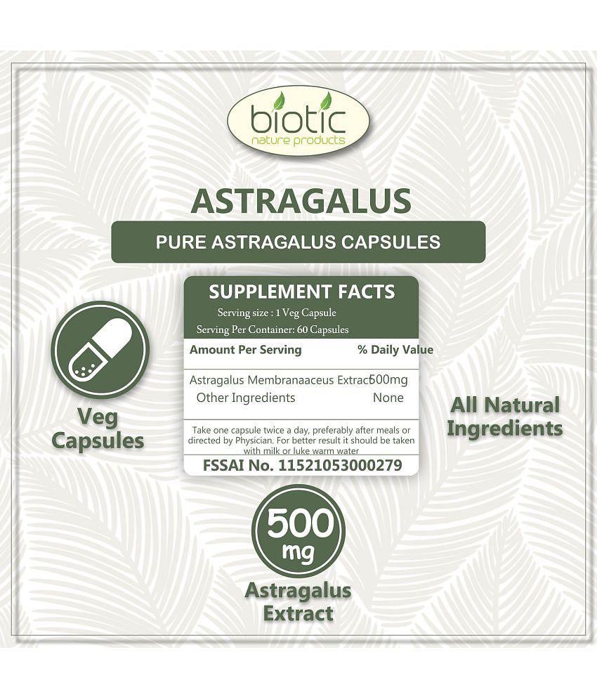 Biotic Astragalus Capsules - 500MG Extract - Veg Capsule 60 no.s