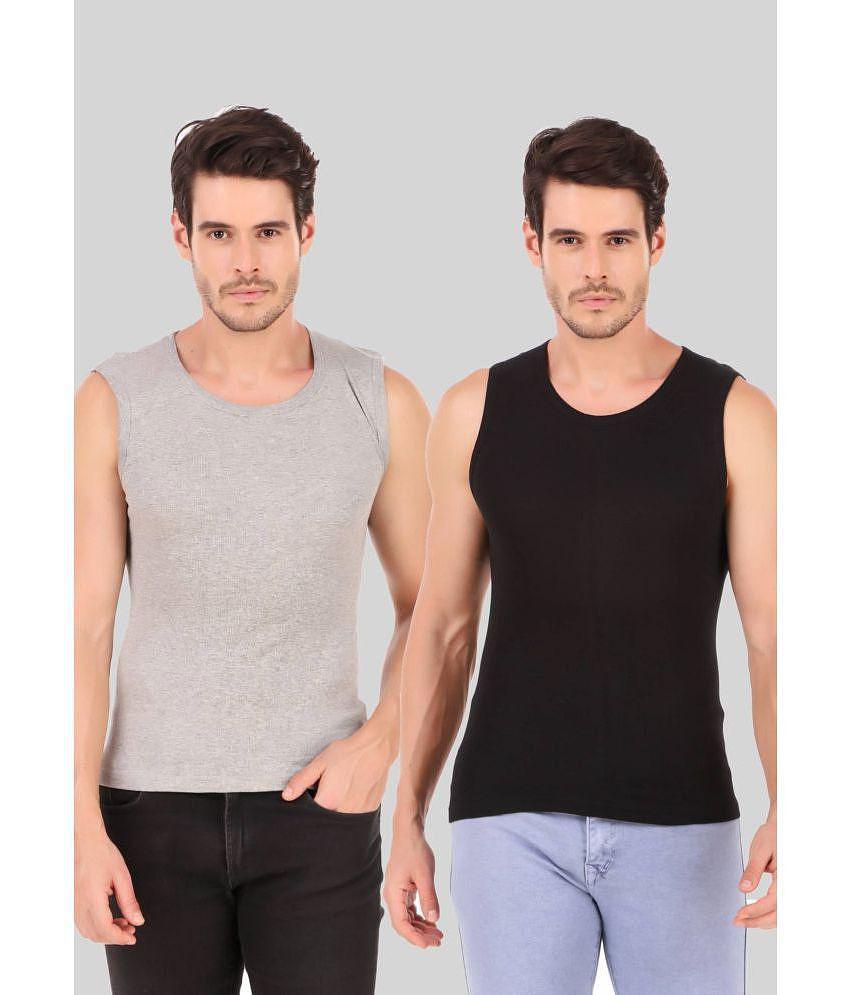 Hap Kings - Multi Cotton Men's Vest ( Pack of 2 ) - None