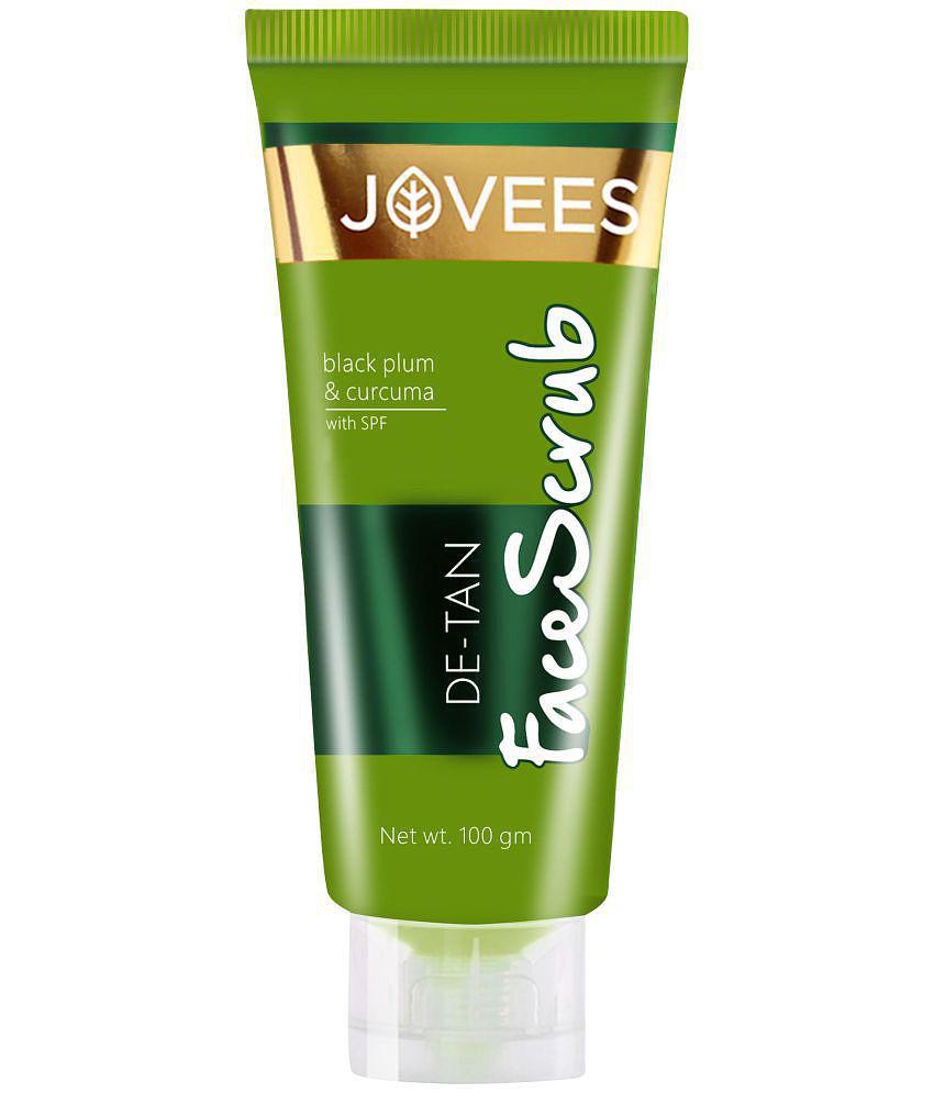 Jovees Detan Scrub with goodness of Aloe Vera to remove stubborn sun tan | 100gm | For All Skin Type