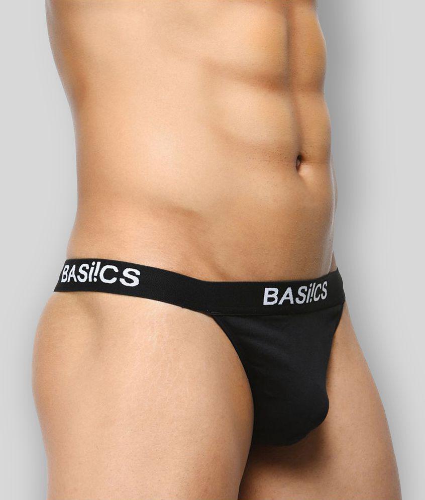 Trendy Men BASIICS By La Intimo - Black Cotton Mens Thongs ( Pack of 3 ) - L 2025 at ShopCircuit